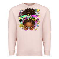 Pale Pink 80's babe afro messy bun Premium Sweatshirt - texasbilliewilder