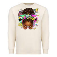 Sandshell 80's babe afro messy bun Premium Sweatshirt - texasbilliewilder