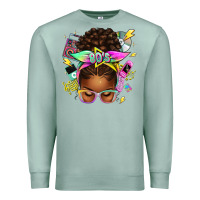 Seafoam 80's babe afro messy bun Premium Sweatshirt - texasbilliewilder
