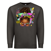 Smoke 80's babe afro messy bun Premium Sweatshirt - texasbilliewilder