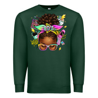 Sports Green 80's babe afro messy bun Premium Sweatshirt - texasbilliewilder