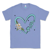 Colony Blue mom with heart and flowers Classic Tee - MaliasSmallBusiness