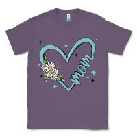 Lavender mom with heart and flowers Classic Tee - MaliasSmallBusiness