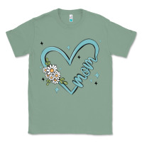 Sage mom with heart and flowers Classic Tee - MaliasSmallBusiness