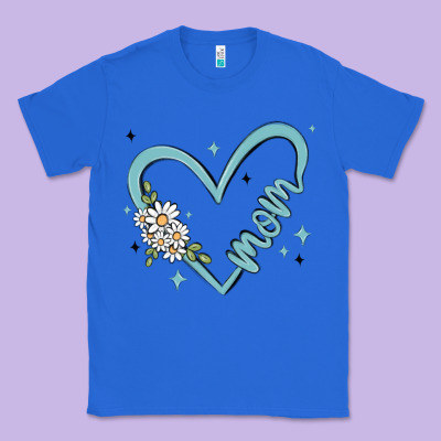 Mom With Heart And Flowers Classic Tee Designed By Maliassmallbusiness