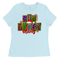 Baby Blue Christmas big daddy claus Ladies Tee - FaDigitalArtStudio