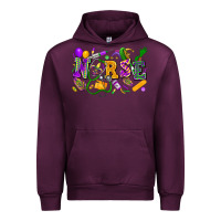 Mauve Wine Nurse Mardi Gras Urban Hoodie - FaDigitalArtStudio