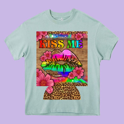 Lgbtq Kiss Me  Can Cooler Heavy Core Tee Designed By Hra Design Shop