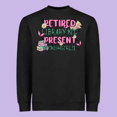 Retired Library Kid Present Bookish Girlie Heavyweight Sweatshirt Designed By Maliassmallbusiness
