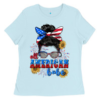 Baby Blue All American Babe 4th of July Ladies Tee - CowGirlArtShop