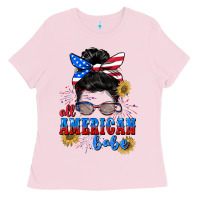 Bubblegum Pink All American Babe 4th of July Ladies Tee - CowGirlArtShop