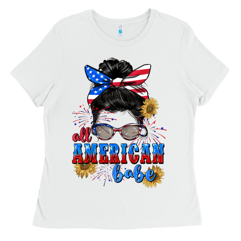 All American Babe 4th Of July Ladies Tee by CowGirlArtShop | Teevron