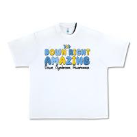 White down right amazing down syndrome awareness Urban Heavy Tee - MaliasSmallBusiness