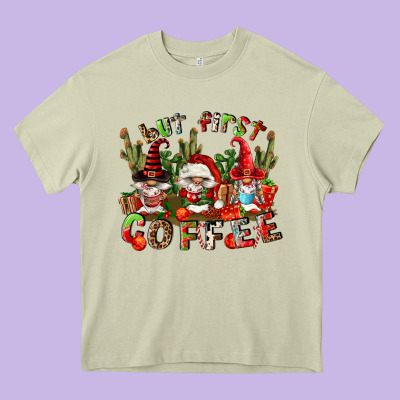 But First Coffee Heavy Core Tee Designed By Fadigitalartstudio
