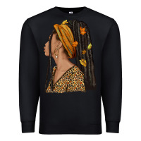 Black Fall afro woman Premium Sweatshirt - NancyCooperArtShop