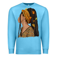 Ocean Blue Fall afro woman Premium Sweatshirt - NancyCooperArtShop