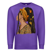 Purple Fall afro woman Premium Sweatshirt - NancyCooperArtShop