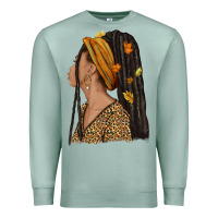 Seafoam Fall afro woman Premium Sweatshirt - NancyCooperArtShop
