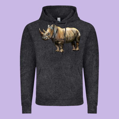 Rhino Illustrations Vintage Hoodie Designed By Lillyallendesigns