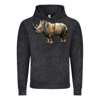 Vintage Black Rhino Illustrations Vintage Hoodie - LillyAllenDesigns