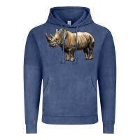 Vintage Denim Rhino Illustrations Vintage Hoodie - LillyAllenDesigns