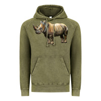 Vintage Olive Rhino Illustrations Vintage Hoodie - LillyAllenDesigns
