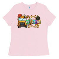Bubblegum Pink Student Delivery Specialist Ladies Tee - CowhideDigitalArt