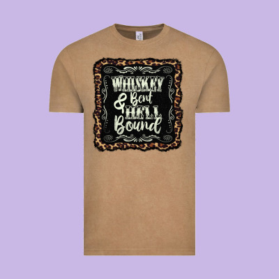 Whiskey Bent Hell Bound Black Vintage Tee Designed By Adodesignshop