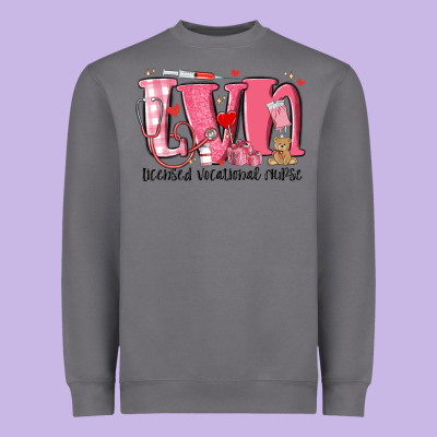 Lvn Licensed Vocational Nurse Valentine's Day Heavyweight Sweatshirt Designed By Maliassmallbusiness