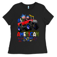 Black All American Boy 4th july Ladies Tee - CowGirlArtShop