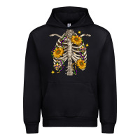 Black Mardi Gras chest sunflowers skeleton Urban Hoodie - FaDigitalArtStudio