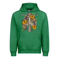 Emerald Mardi Gras chest sunflowers skeleton Urban Hoodie - FaDigitalArtStudio