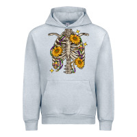 Heather Grey Mardi Gras chest sunflowers skeleton Urban Hoodie - FaDigitalArtStudio