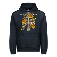 Navy Mardi Gras chest sunflowers skeleton Urban Hoodie - FaDigitalArtStudio