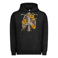 Pigment Black Mardi Gras chest sunflowers skeleton Urban Hoodie - FaDigitalArtStudio