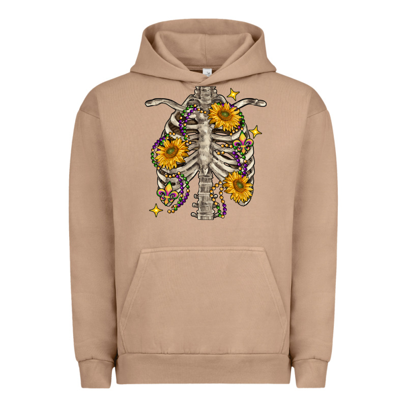 Mardi Gras Chest Sunflowers Skeleton Urban Hoodie by FaDigitalArtStudio | Teevron