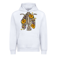 White Mardi Gras chest sunflowers skeleton Urban Hoodie - FaDigitalArtStudio
