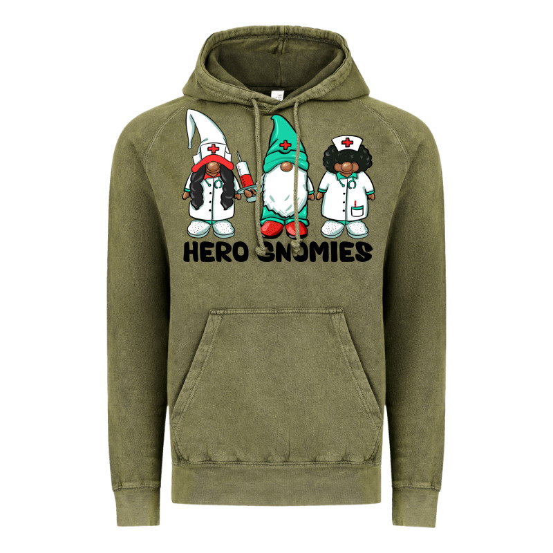 Hero Gnomies African American Nurse Gnomies Medical Gnomies Vintage Hoodie by BarkalooDesign | Teevron