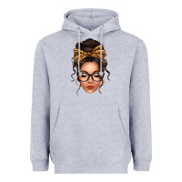 Heather Grey caucasian leopard messy bun Heavyweight Hoodie - texasbilliewilder