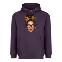 Plum caucasian leopard messy bun Heavyweight Hoodie - texasbilliewilder