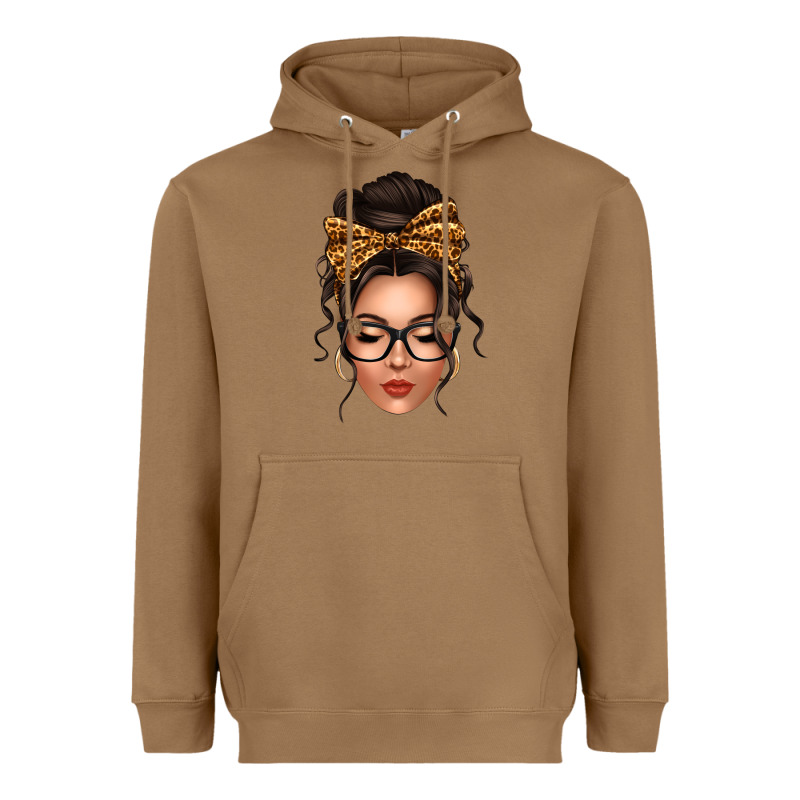 Caucasian Leopard Messy Bun Heavyweight Hoodie by texasbilliewilder | Teevron