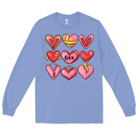 Colony Blue sketch hearts Long Sleeve Tee - MaliasSmallBusiness