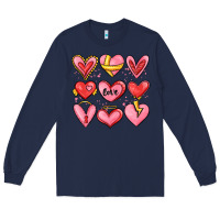 Navy sketch hearts Long Sleeve Tee - MaliasSmallBusiness