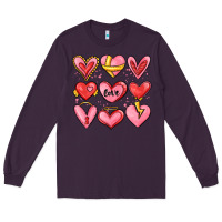 Plum sketch hearts Long Sleeve Tee - MaliasSmallBusiness