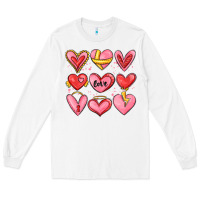 White sketch hearts Long Sleeve Tee - MaliasSmallBusiness