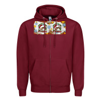 Burgundy When You're Dead Inside But It's Christmas Hippie Skeleton Santa Zipper Hoodie - Artiststas