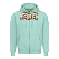 Seafoam When You're Dead Inside But It's Christmas Hippie Skeleton Santa Zipper Hoodie - Artiststas