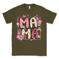 Army Green floral mama Classic Tee - MaliasSmallBusiness