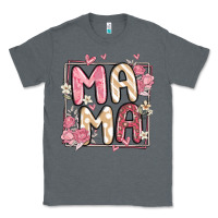 Charcoal Heather floral mama Classic Tee - MaliasSmallBusiness