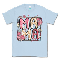 Dusty Blue floral mama Classic Tee - MaliasSmallBusiness